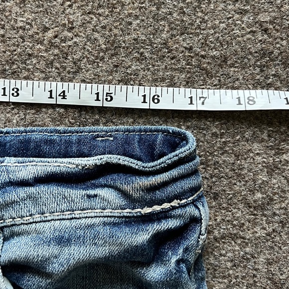 Y2K Vanilla Star Low Rise Micro Jean Denim Shorts Crochet Details Size 13 (34x2) - Picture 11 of 13